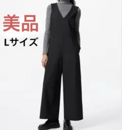 UNIQLO ジャンプスーツ Ｖネック ブラック Lサイズ サロペット