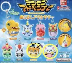 ガチャ　デジモン　めじるしアクセサリー　３個セット　パタモン　テイルモン