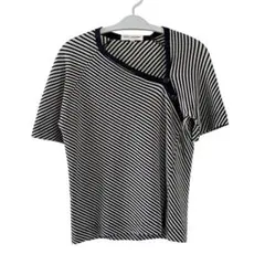 90s MARC JACOBS 変形 斜めVネック ボーダーTシャツ モードのサムネイル