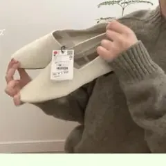 ZARA ソフトレザーフラットシューズ