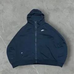 NIKE ナイキ フルジップパーカー ブラック Lサイズ ワンポイント刺繍ロゴ