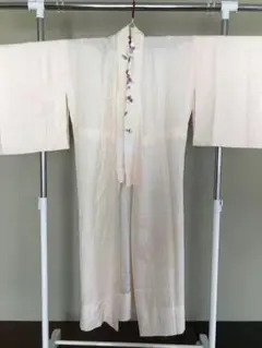 淡いピンク 長襦袢 花柄刺繍襟　流水柄　正絹