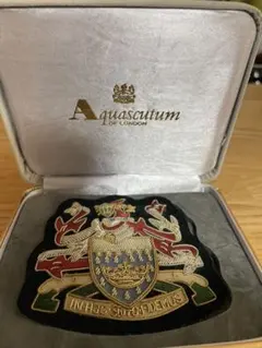 Aquascutum エンブレム刺繍 ケース付き
