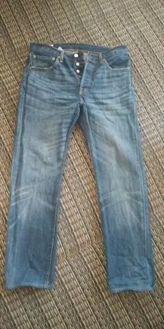 Levi's501ストレートデニム 青 ボタンフライ