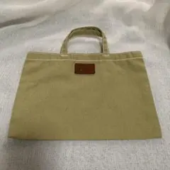 【genten 】キャンバス　ミニトートバッグ　イエローグリーン