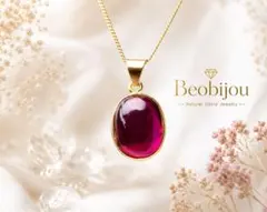 【7月誕生石】ルビー 一粒ネックレス｜深紅の天然石｜Beobijouのサムネイル