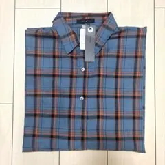 新品　ジーナシス　アソートチェックシャツLS ブルー×オレンジ86 Ｆ