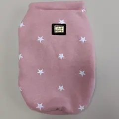犬服　小型犬用　 ピンク 星柄【L】冬物　裏起毛