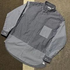 【美品】ユニクロ +J スーピマコットン オーバーサイズシャツ ストライプ L