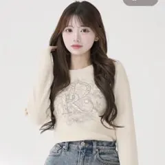 Darich DRビジューフラワーリブニットトップス