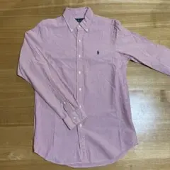 美品☆ラルフローレンCLASSIC FIT ストライプ 赤白　長袖 メンズS
