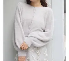 【セール】MERCURYDUO ロングスリーブミニシャギーニットカーディガン