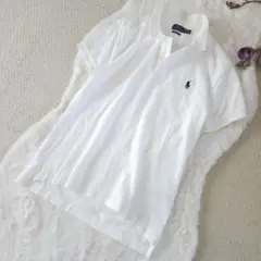 人気✨ポロラルフローレン 前結び コットン 半袖シャツ L QRタグ