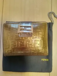 l*n様 フェンディ✨財布《ゴールド》ズッカ柄　二つ折り 中古