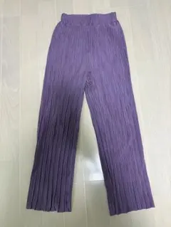 パープル ポリエステル カジュアルパンツ M