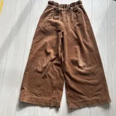 ブラウン コーデュロイ ワイドパンツ M