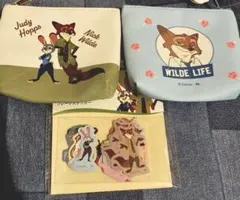 ズートピア キャラクターポーチ　ステッカー　セット　ディズニー　ジュディ　ニック