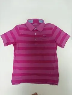 NIKE GOLF ボーダー柄 ポロシャツ ピンク Mサイズのサムネイル