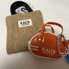 KALDI レトロスポーツバック　オレンジ　ジュートミニバックセット　チョコ入り