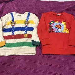 ミキハウス トレーナー プッチー ベア サスペンダー風 MIKIHOUSE