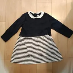 PETIT BATEAU ネイビー ストライプ ワンピース 95cm