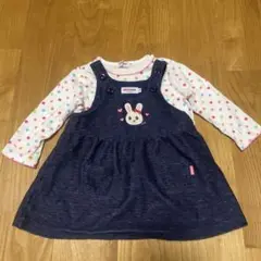ミキハウス　ウサギ刺繍ワンピース