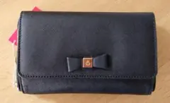 プライベートレーベル　財布　スマホ収納　黒　ショルダーベルト付き