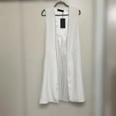 ZARA ロングベスト ジレ ホワイト 新品