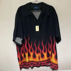 Jantzen ビッグシルエット フレイムパターン 半袖シャツ XL ネイビー 