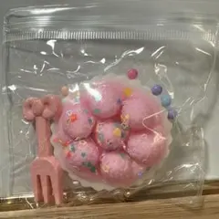 ピンク ケーキ スクイーズ フォーク付き