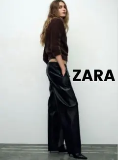 ♥ZARA♥フェイクレーザーパンツS♥冬裏起毛合皮