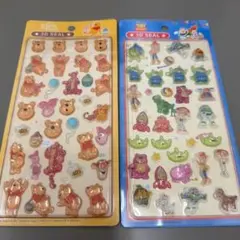 《正規品》プーさん　トイストーリー　・2種セット　3Dシール ぷっくりシール