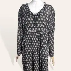 ♥️美品 ジャーナルスタンダード シフォン ドットフラワー柄レトロワンピース Fのサムネイル