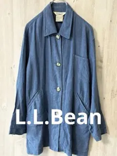 L.L.Bean カバーオールジャケット リネン ブルー M ウィメンズ