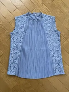 fifth レーストップス　ブルー　ノースリーブ