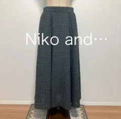 Niko and… ニコアンド スカート シアーチェックフレアスカート Ｌ