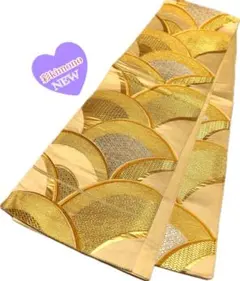 《12B129》袋帯 六通 黒 シルバー 414cm ＼初心者応援価格／