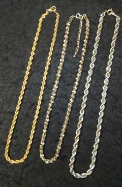 専用です！ゴールド系ほか チェーン ネックレス ３点まとめ売り #1581-51