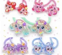 キラキラ キャラクター ヘアゴム 女の子 5点セット【新品、未使用】