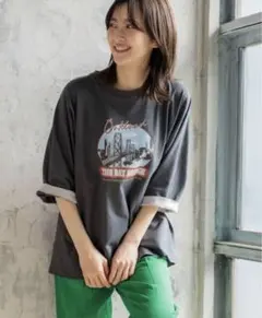 ニコアンド　スーベニアワイド Tシャツ