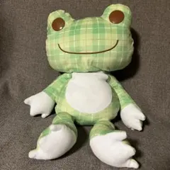 かえるのピクルス チェック柄 BIG ぬいぐるみ わかば