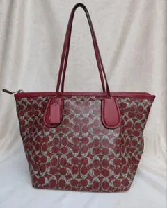 コーチ トートバッグ 33504 シグネチャー 赤
