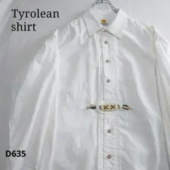 【雰囲気抜群】Tyrolean shirt チロリアンシャツ ホワイト 長袖