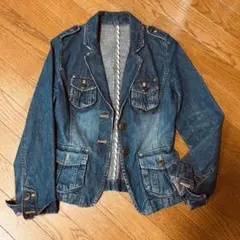 デニム　ジャケット　ダメージ　テーラード