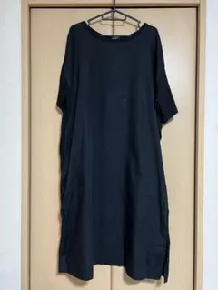 AMERICAN HOLIC 黒 半袖 膝丈ワンピース スリット入り