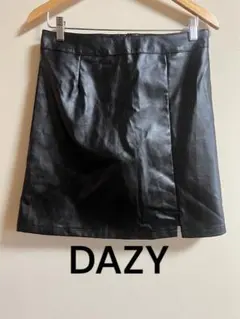 大きいサイズ DAZY ブラックレザー風 ミニスカートXL