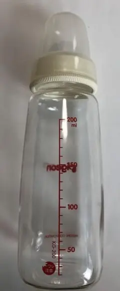 Pigeon スリムタイプ哺乳瓶 200ml ガラス製 乳首付きMまたはLサイズ
