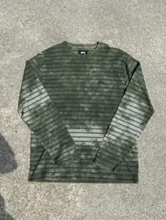 Stussy 長袖カットソー ボーダー オリーブ Lサイズのサムネイル