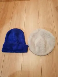 新品2点セット　リップサービス青ファーニット　マウジー　クリーム色ファーベレー