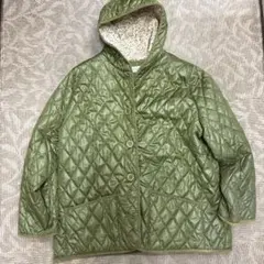 Cher Square キルティングコート カーキ 4L 大きめ ゆったり